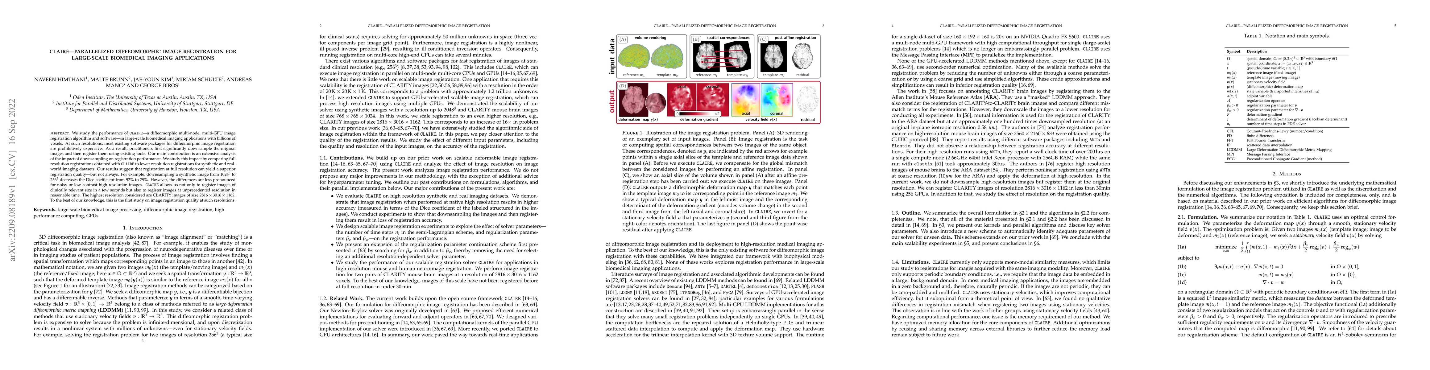 Thumbnail for CLAIRE -- Parallelized Diffeomorphic Image Registration for Large-Scale
  Biomedical Imaging Applications