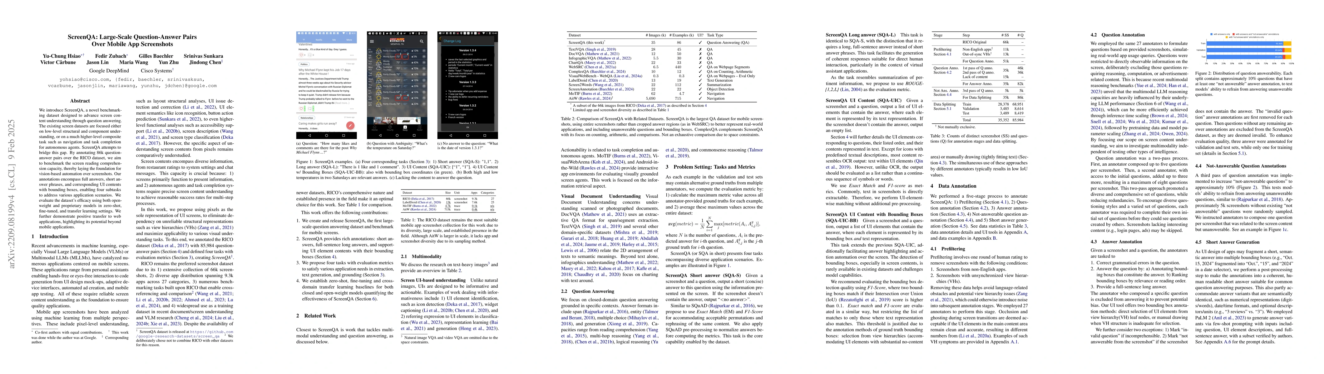 Thumbnail for ScreenQA: Large-Scale Question-Answer Pairs over Mobile App Screenshots