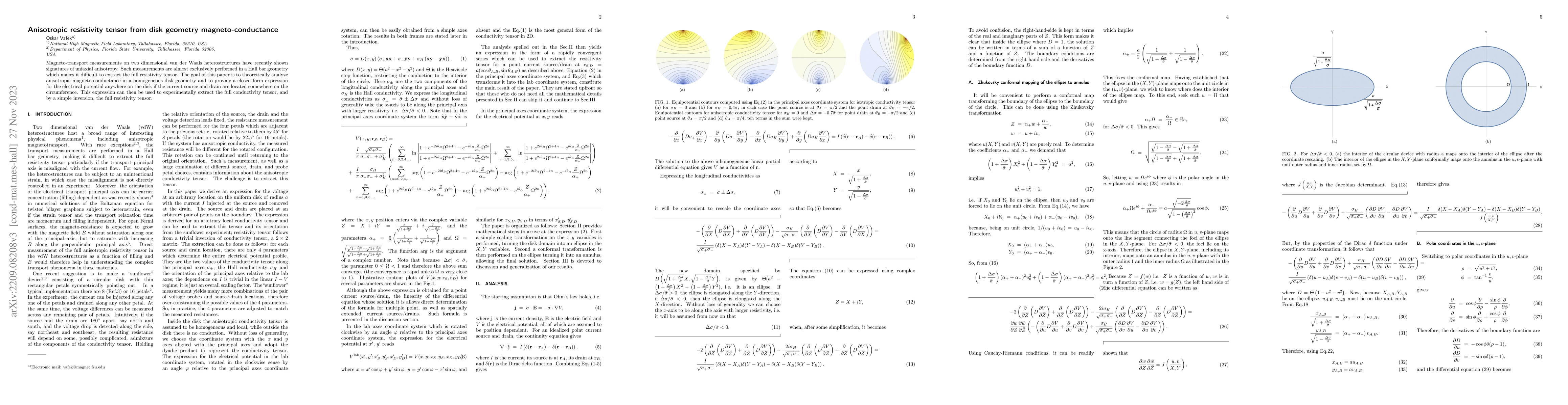 Thumbnail for Anisotropic resistivity tensor from disk geometry magneto-conductance