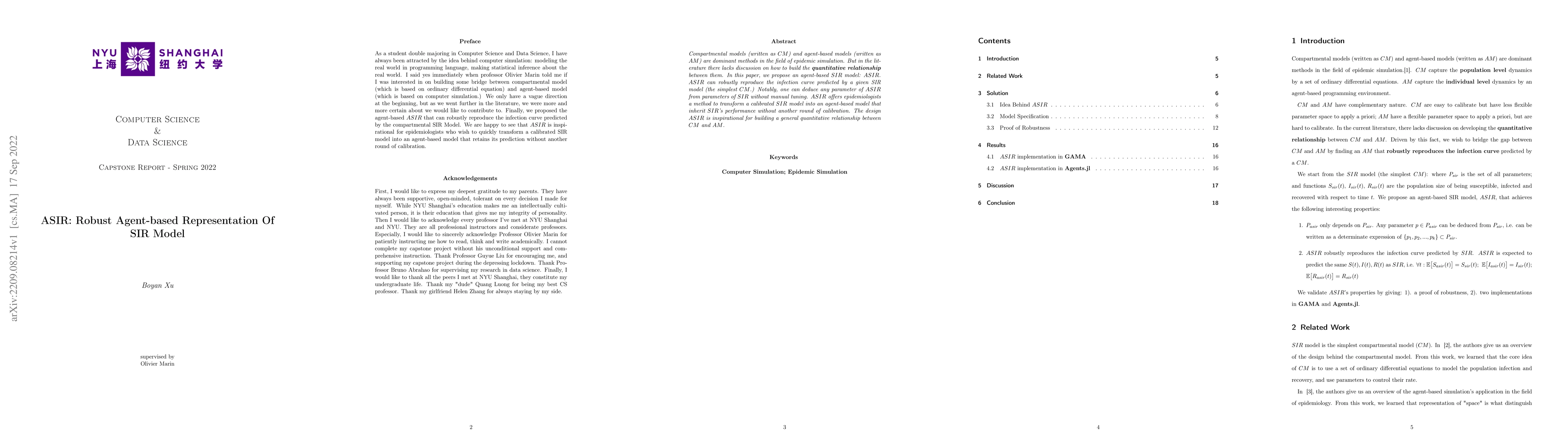 Thumbnail for ASIR: Robust Agent-based Representation Of SIR Model