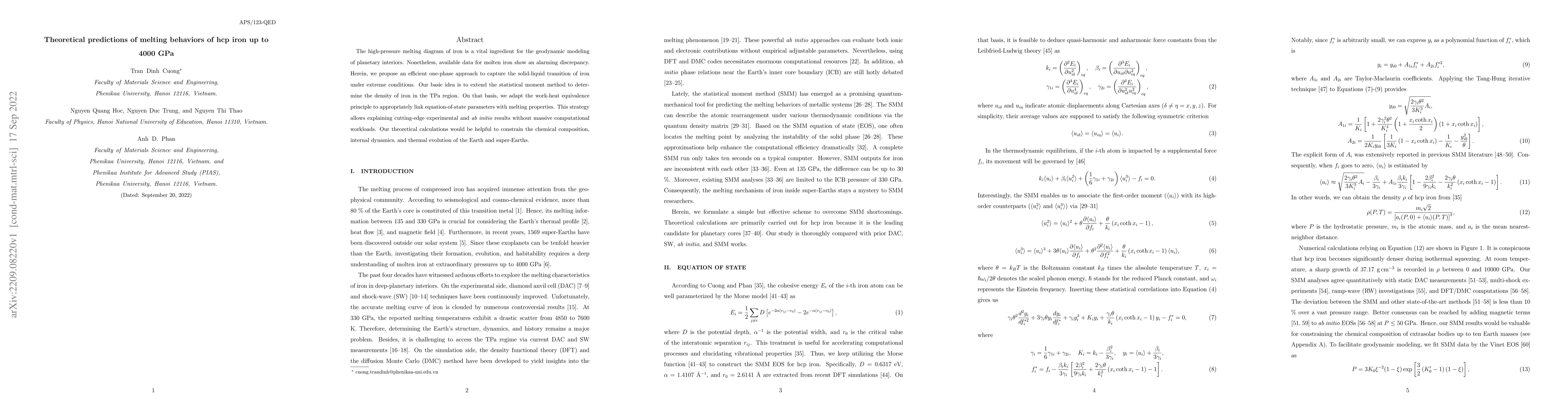 Thumbnail for Theoretical predictions of melting behaviors of hcp iron up to 4000 GPa