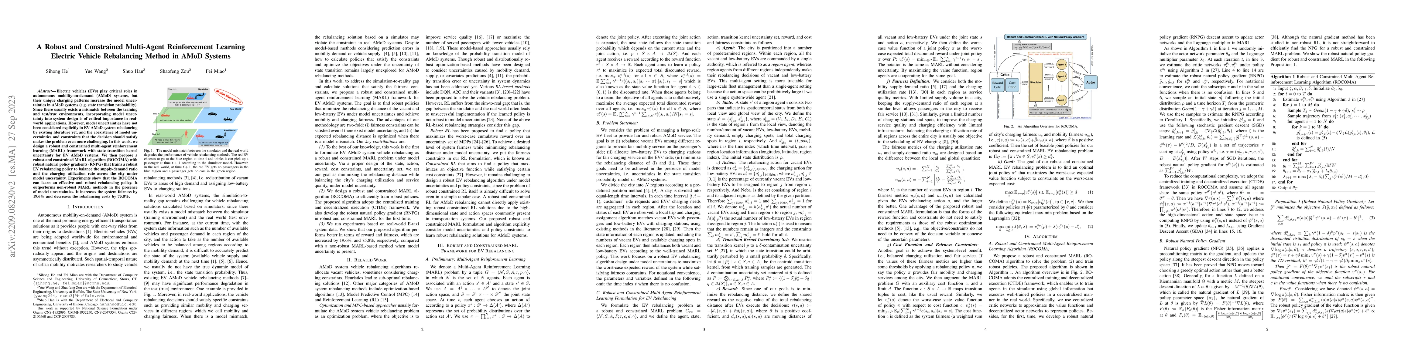 Thumbnail for A Robust and Constrained Multi-Agent Reinforcement Learning Electric
  Vehicle Rebalancing Method in AMoD Systems