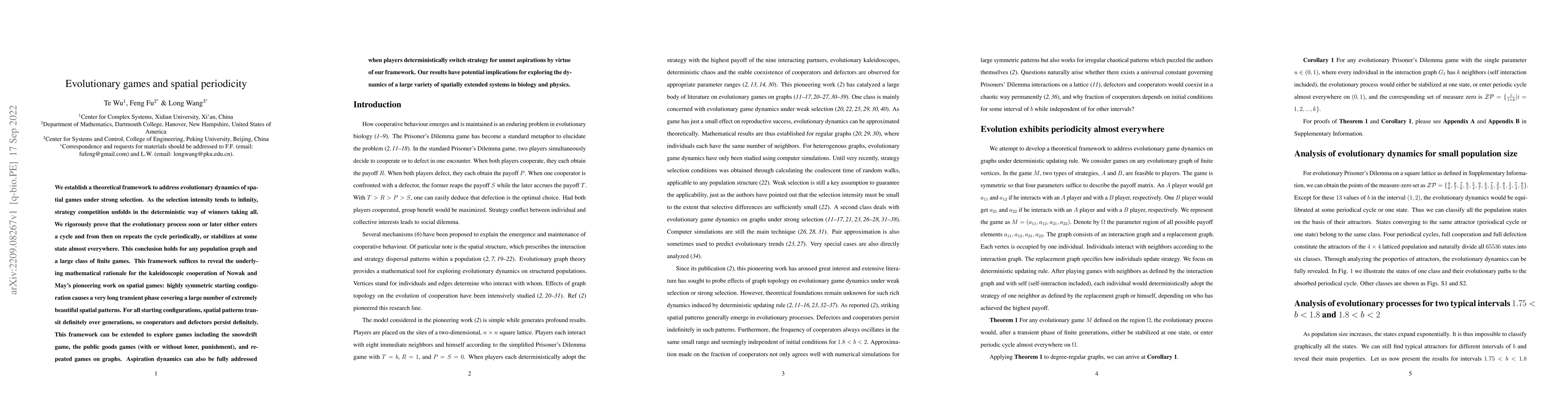 Thumbnail for Evolutionary games and spatial periodicity