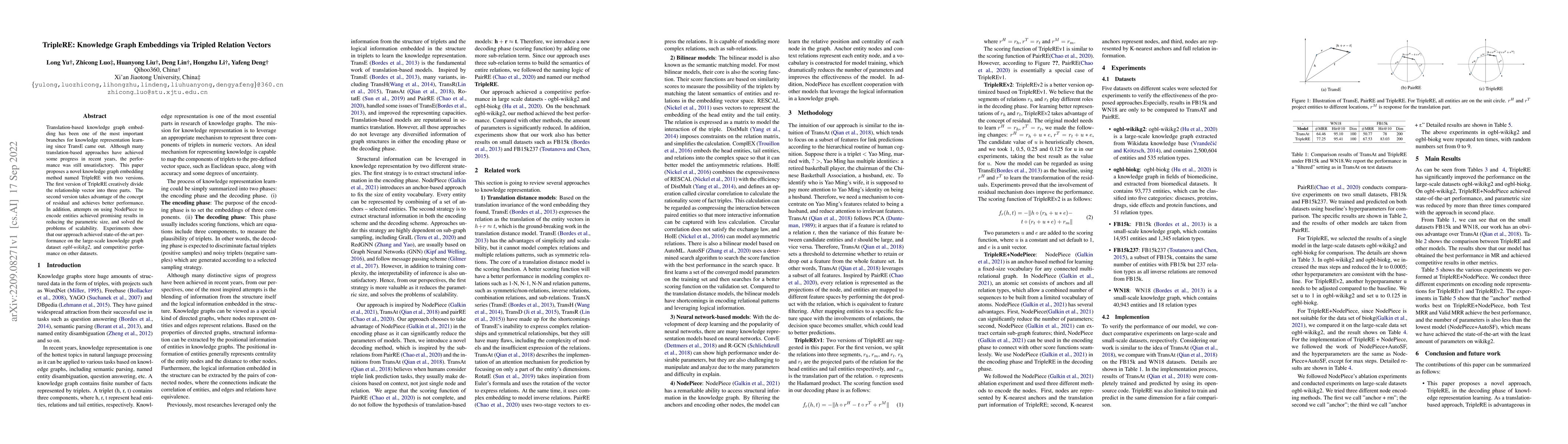 Thumbnail for TripleRE: Knowledge Graph Embeddings via Tripled Relation Vectors