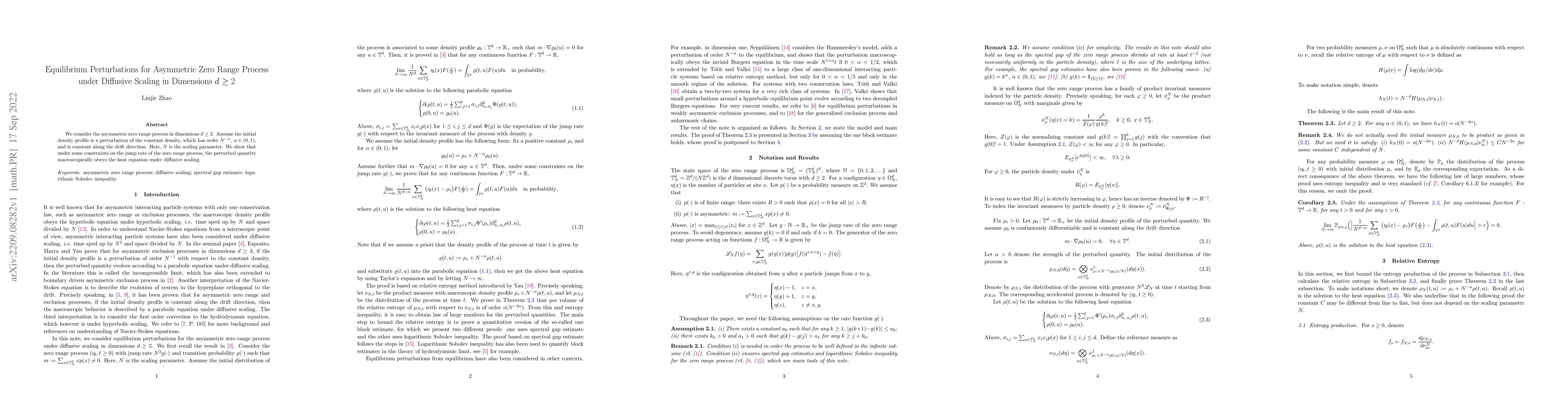 Thumbnail for Equilibrium Perturbations for Asymmetric Zero Range Process under
  Diffusive Scaling in Dimensions $d \geq 2$