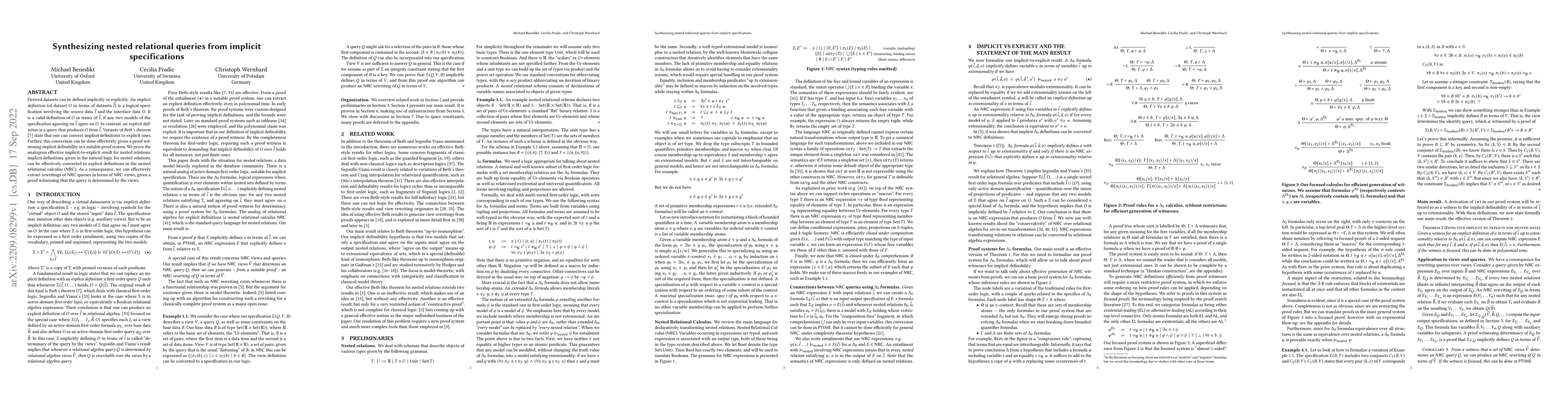Thumbnail for Synthesizing Nested Relational Queries from Implicit Specifications