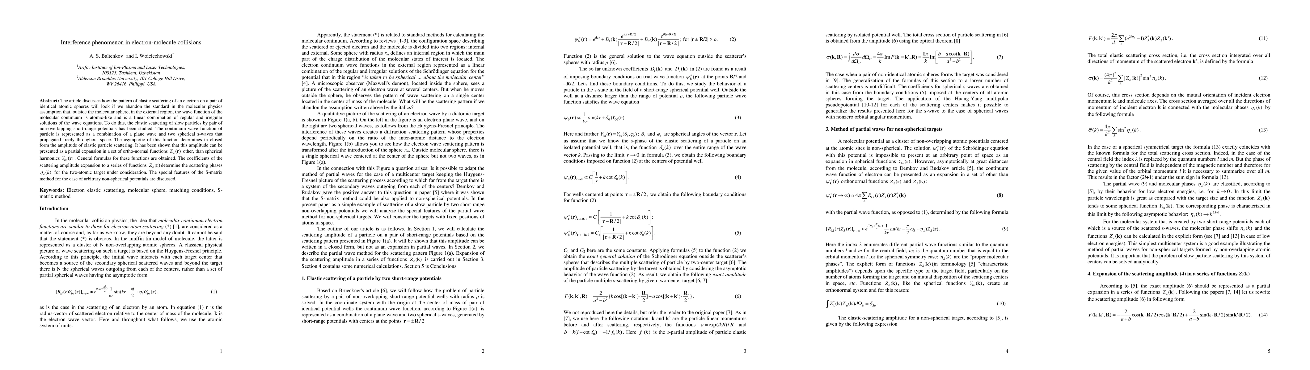 Thumbnail for Interference phenomenon in electron-molecule collisions
