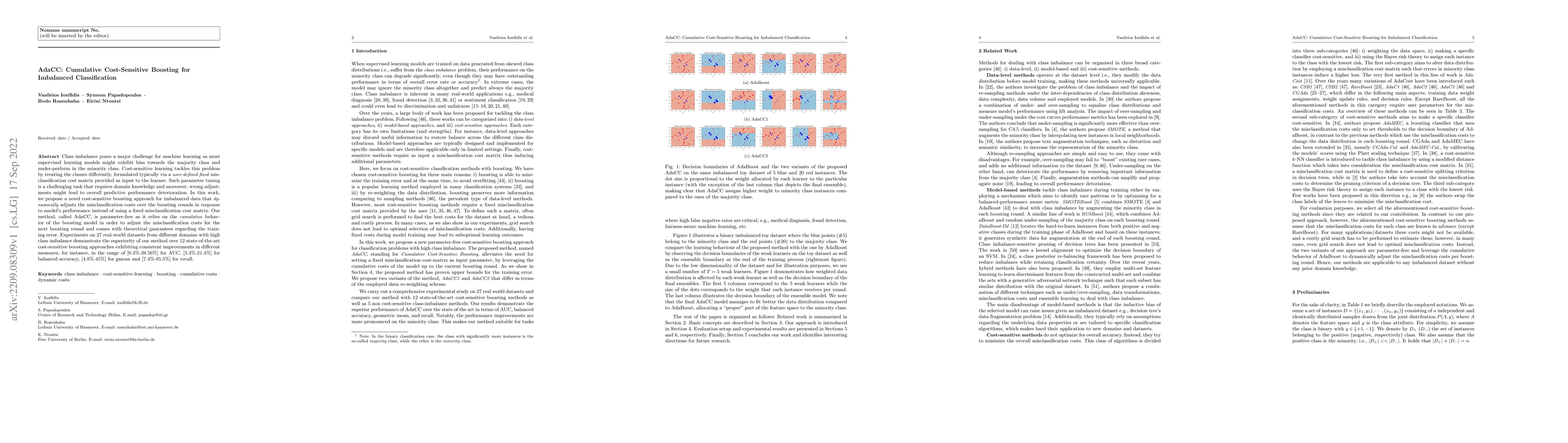 Thumbnail for AdaCC: Cumulative Cost-Sensitive Boosting for Imbalanced Classification