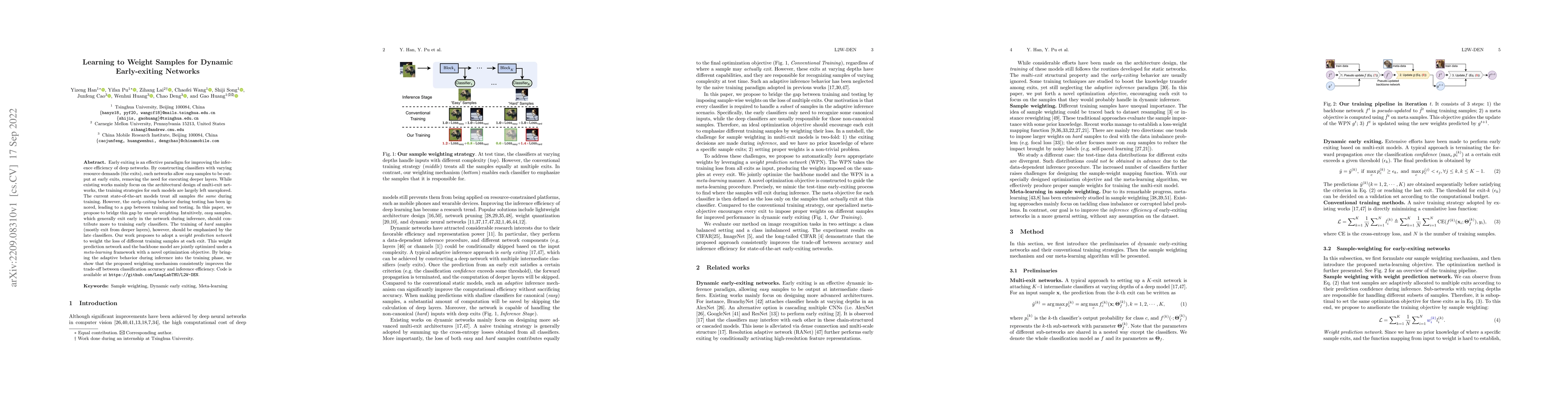 Thumbnail for Learning to Weight Samples for Dynamic Early-exiting Networks