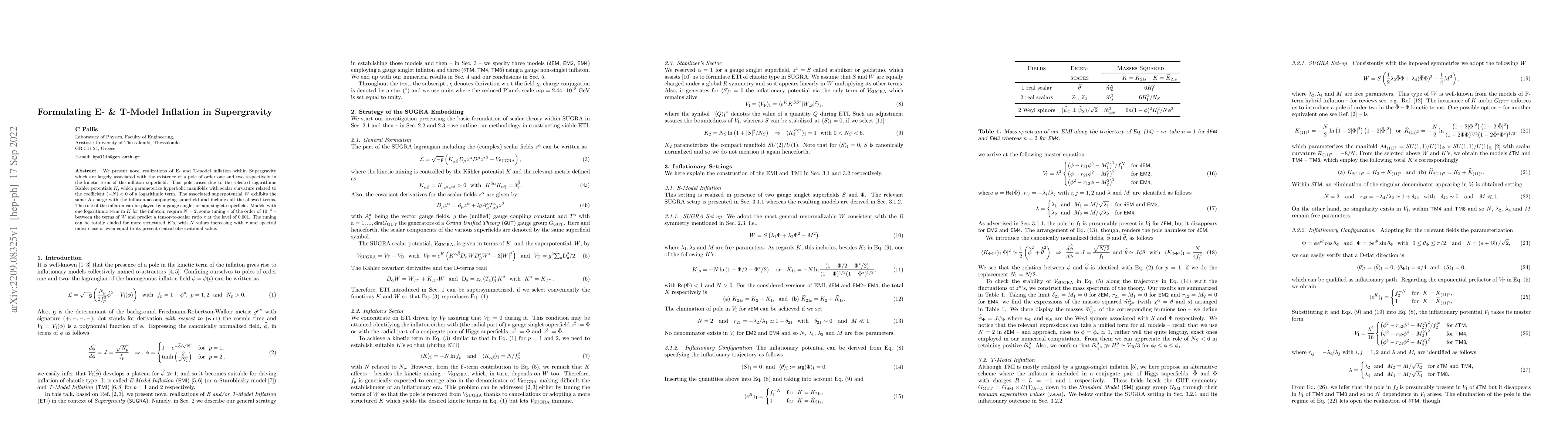 Thumbnail for Formulating E- & T-Model Inflation in Supergravity