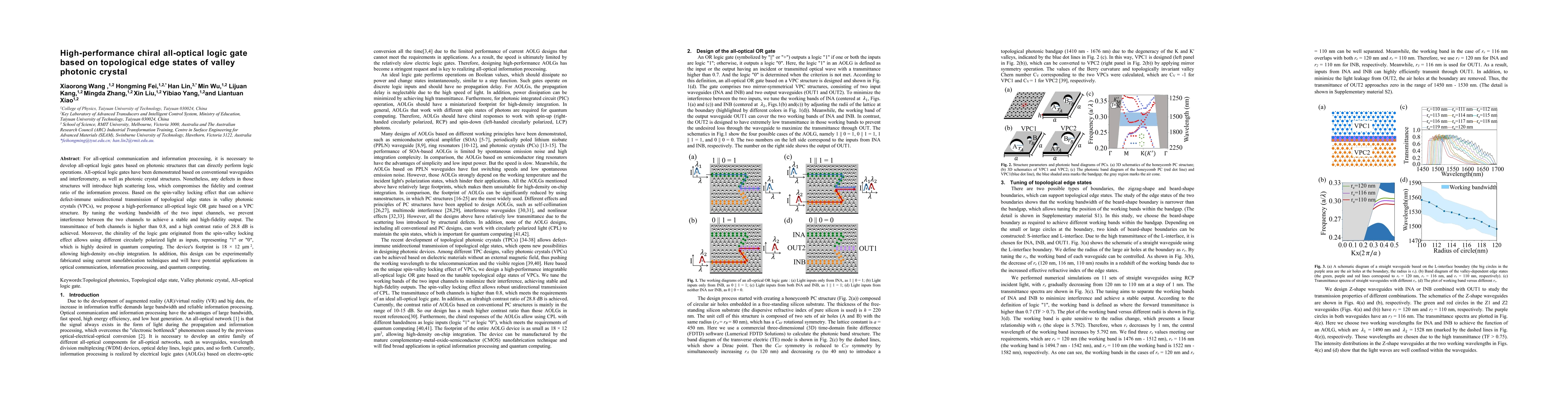 Thumbnail for High-performance chiral all-optical logic gate based on topological edge
  states of valley photonic crystal