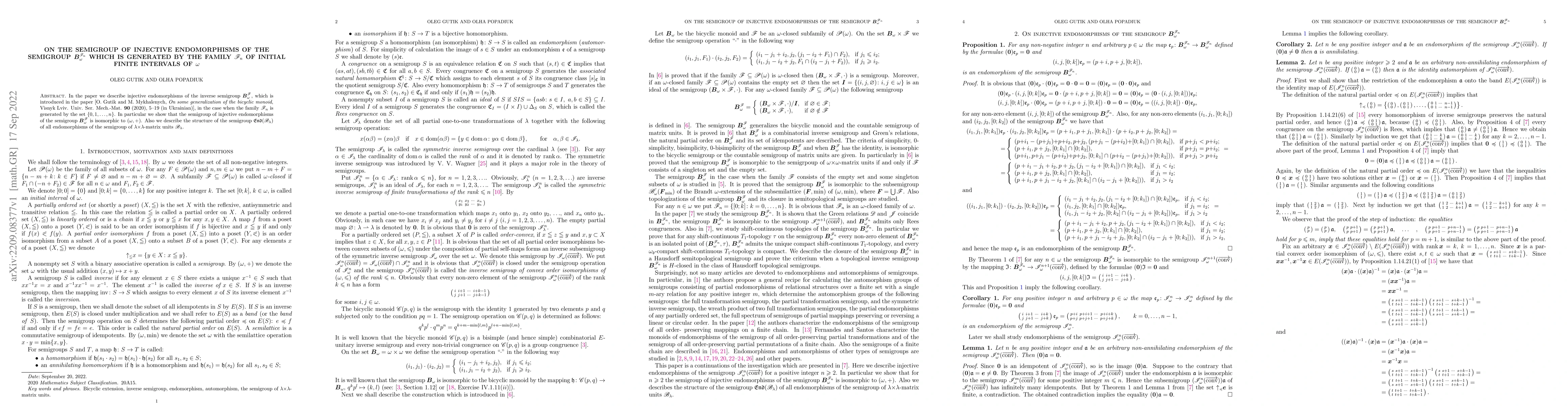 Thumbnail for On the semigroup of injective endomorphisms of the semigroup
  $\boldsymbol{B}_{\omega}^{\mathscr{F}_n}$ which is generated by the family
  $\mathscr{F}_n$ of initial finite intervals of $\omega$