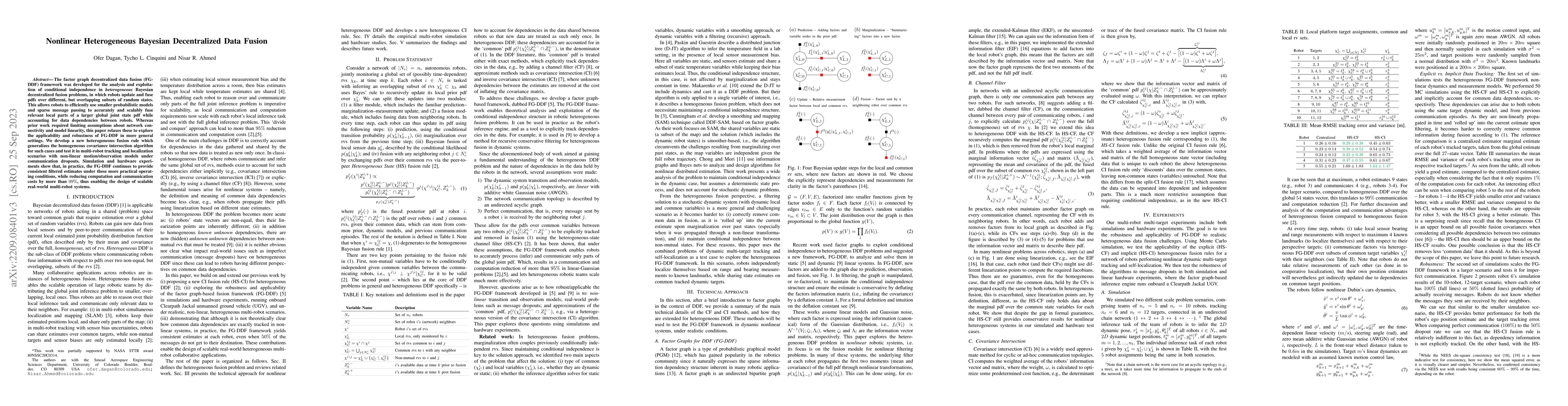 Thumbnail for Nonlinear Heterogeneous Bayesian Decentralized Data Fusion