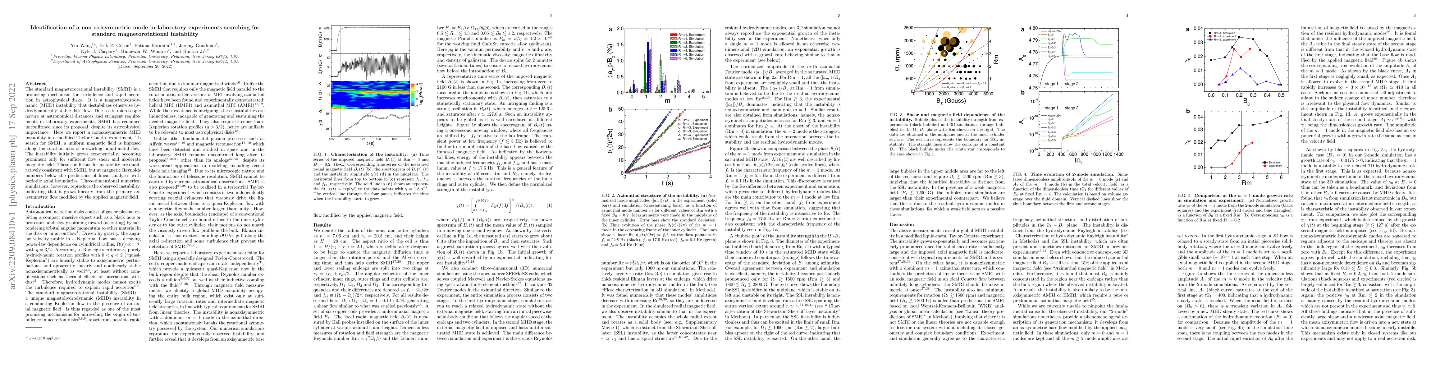 Thumbnail for Identification of a non-axisymmetric mode in laboratory experiments
  searching for standard magnetorotational instability