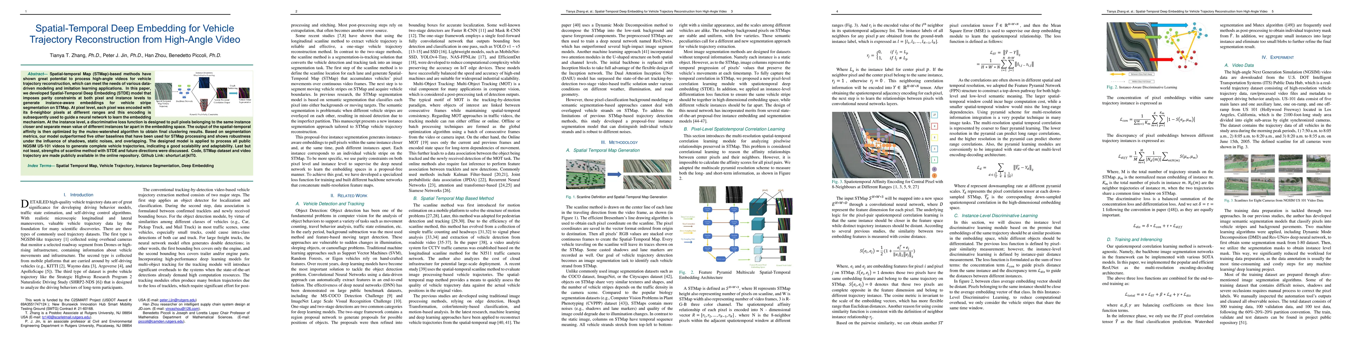 Thumbnail for Spatial-Temporal Deep Embedding for Vehicle Trajectory Reconstruction
  from High-Angle Video