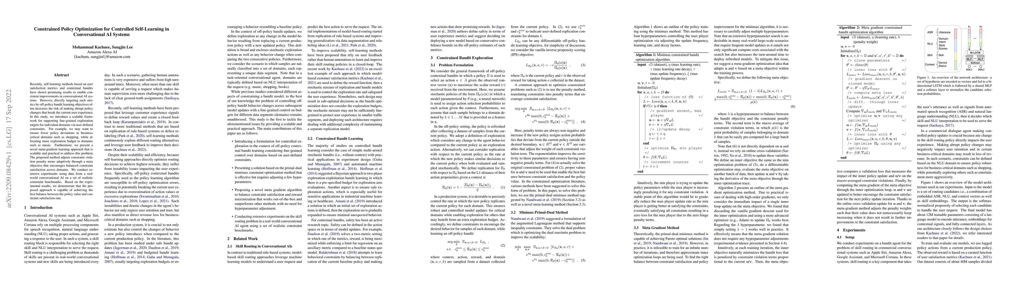 Thumbnail for Constrained Policy Optimization for Controlled Self-Learning in
  Conversational AI Systems