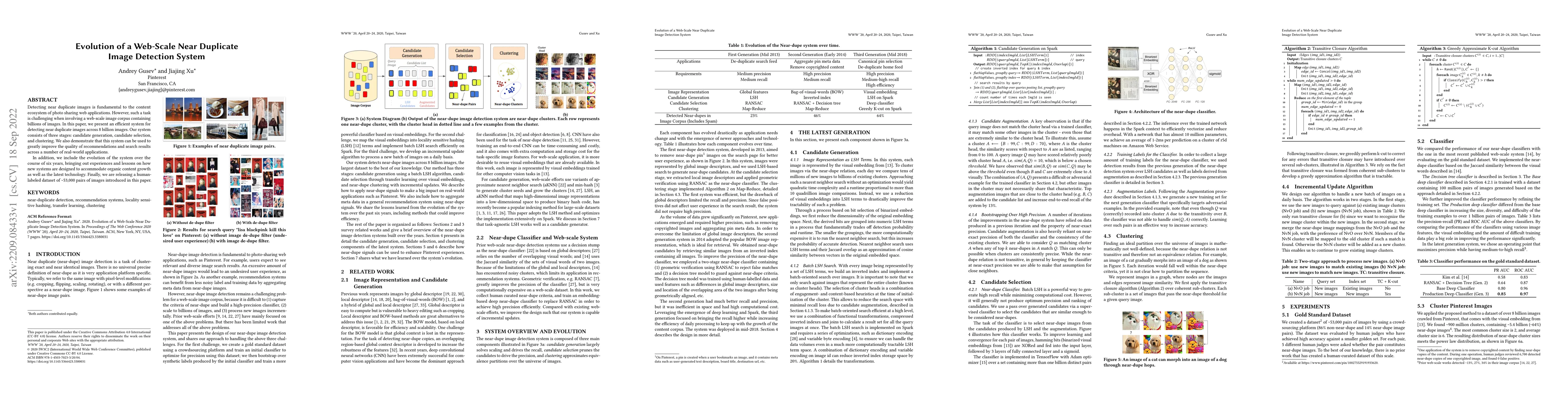 Thumbnail for Evolution of a Web-Scale Near Duplicate Image Detection System