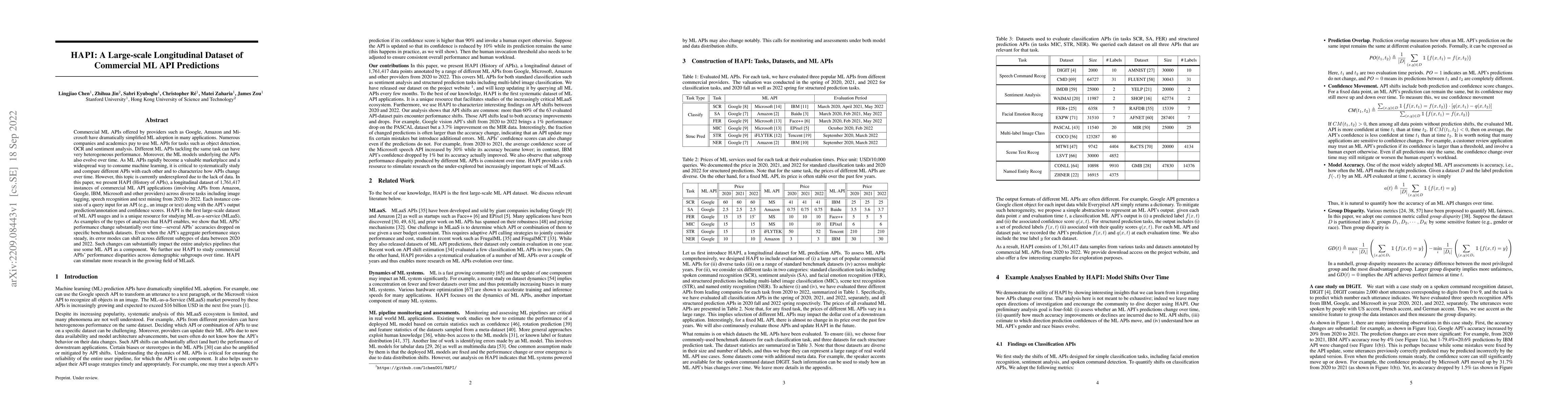 Thumbnail for HAPI: A Large-scale Longitudinal Dataset of Commercial ML API
  Predictions