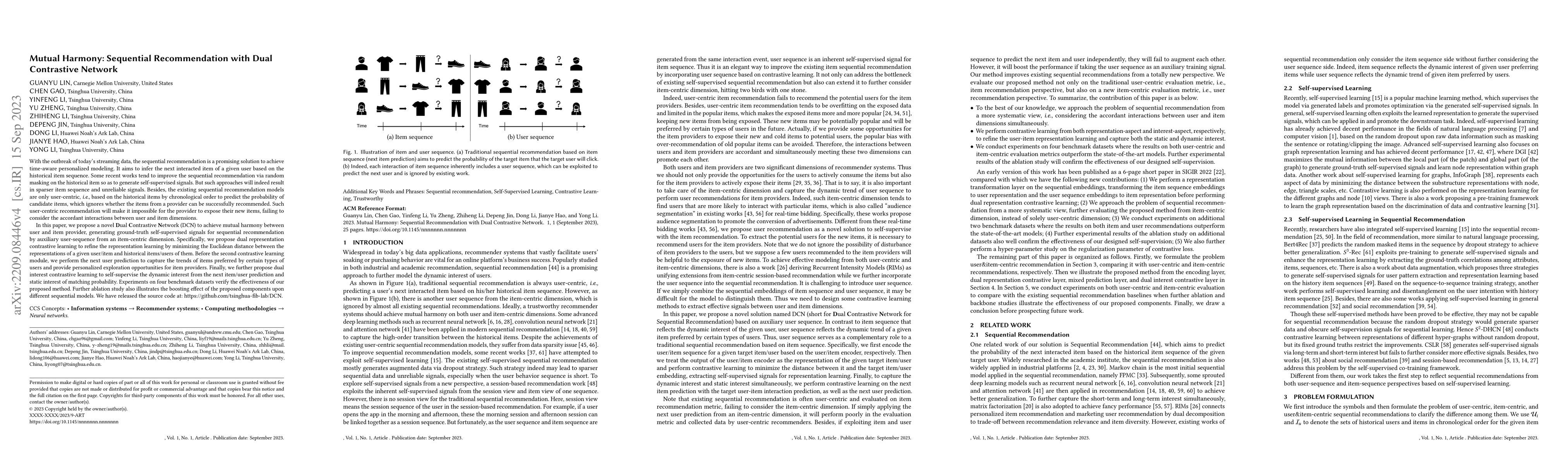 Thumbnail for Mutual Harmony: Sequential Recommendation with Dual Contrastive Network