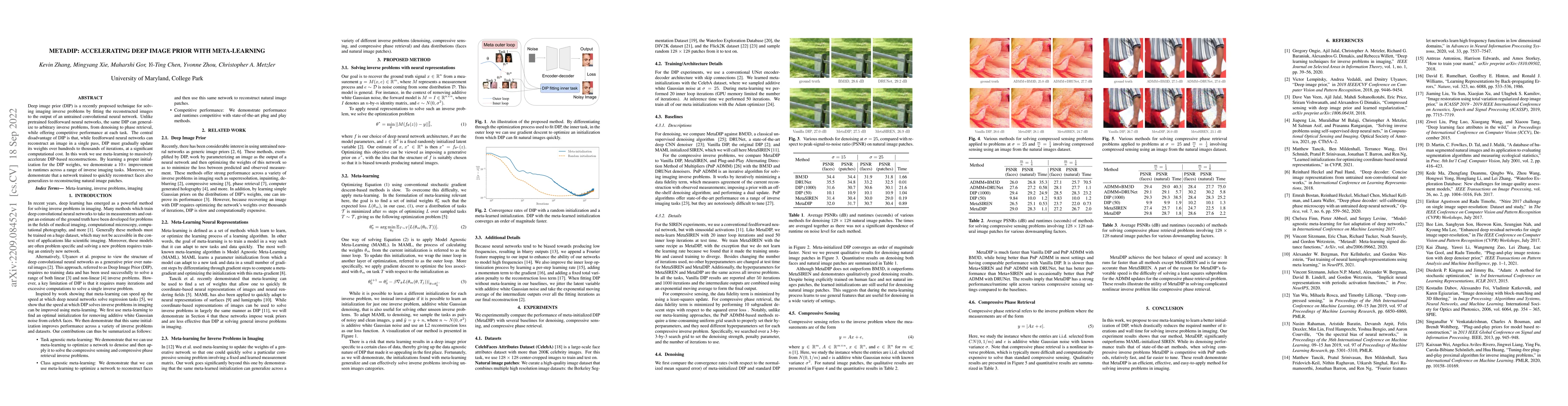 Thumbnail for MetaDIP: Accelerating Deep Image Prior with Meta Learning