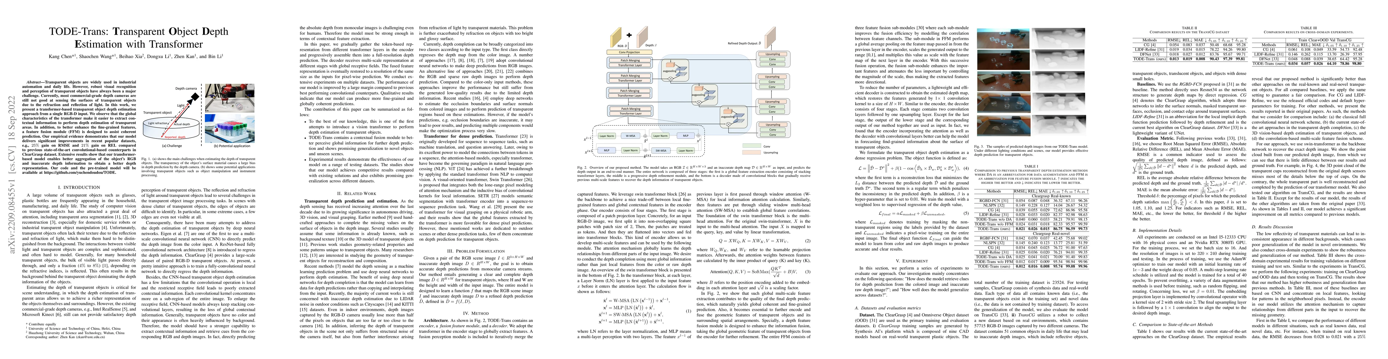 Thumbnail for TODE-Trans: Transparent Object Depth Estimation with Transformer
