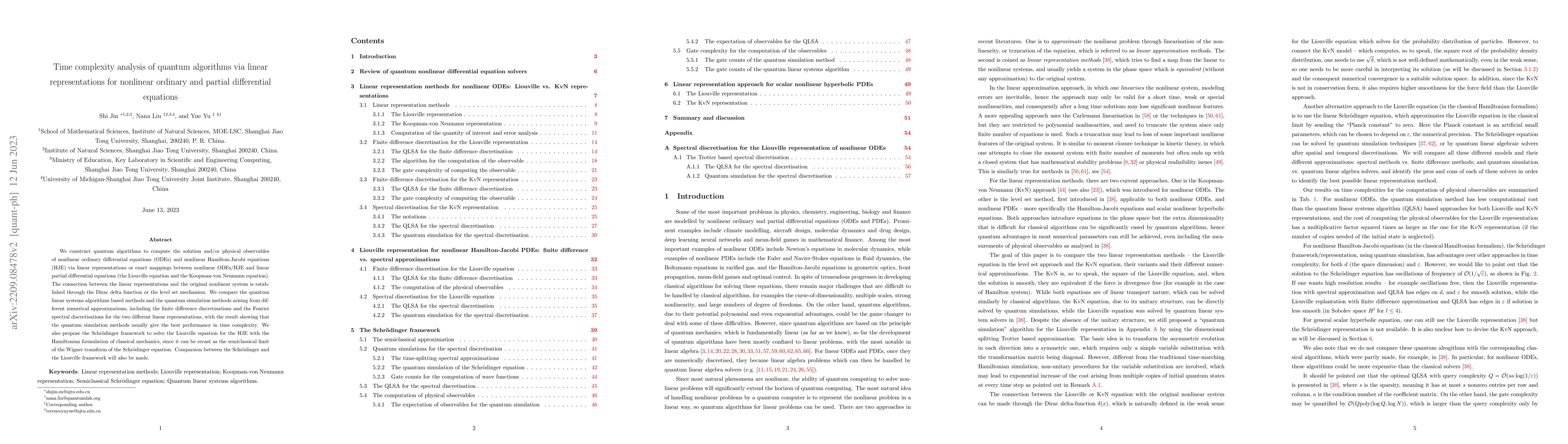 Thumbnail for Time complexity analysis of quantum algorithms via linear
  representations for nonlinear ordinary and partial differential equations