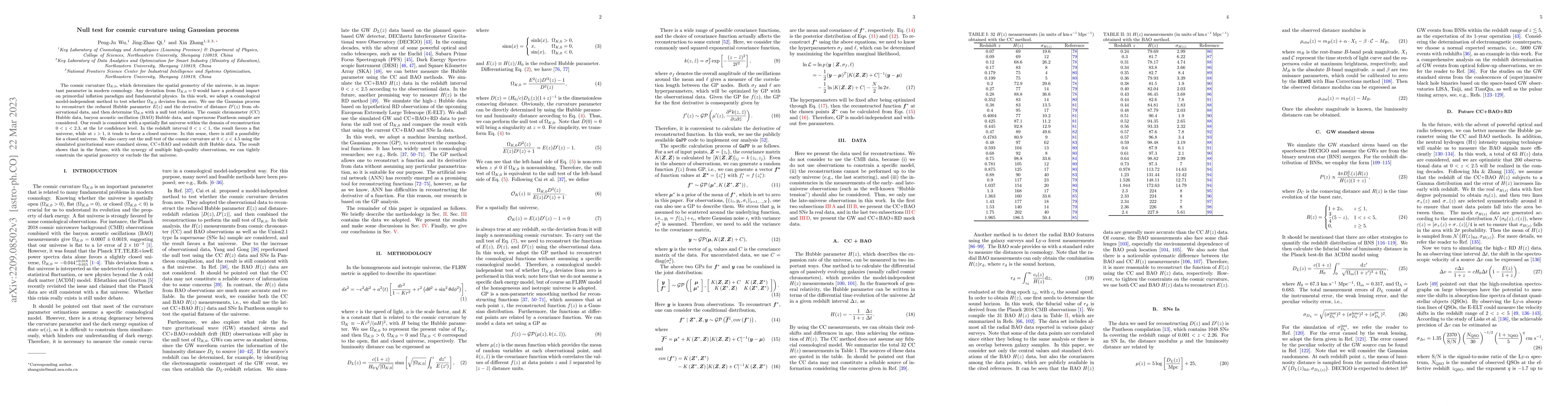 Thumbnail for Null test for cosmic curvature using Gaussian process