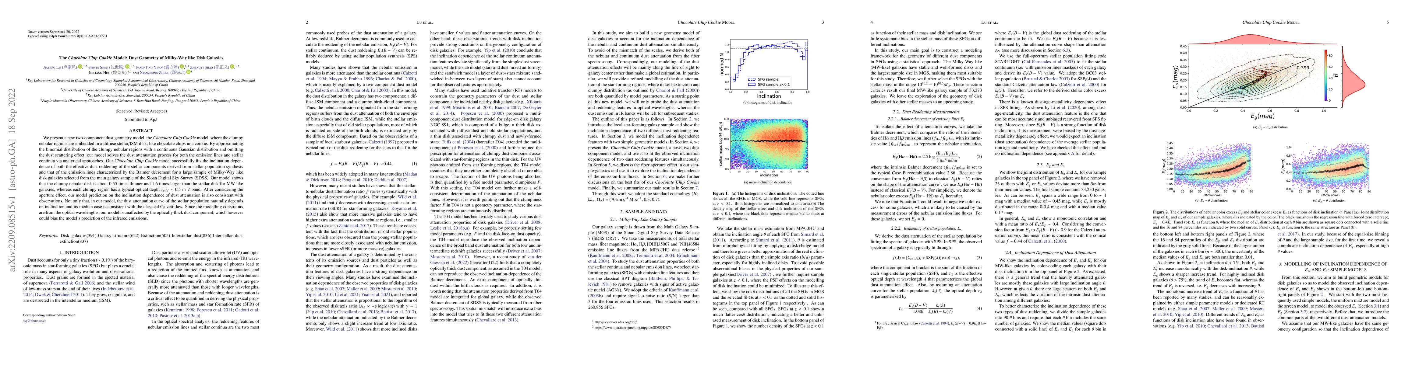 Thumbnail for The Chocolate Chip Cookie Model: Dust Geometry of Milky-Way like Disk
  Galaxies