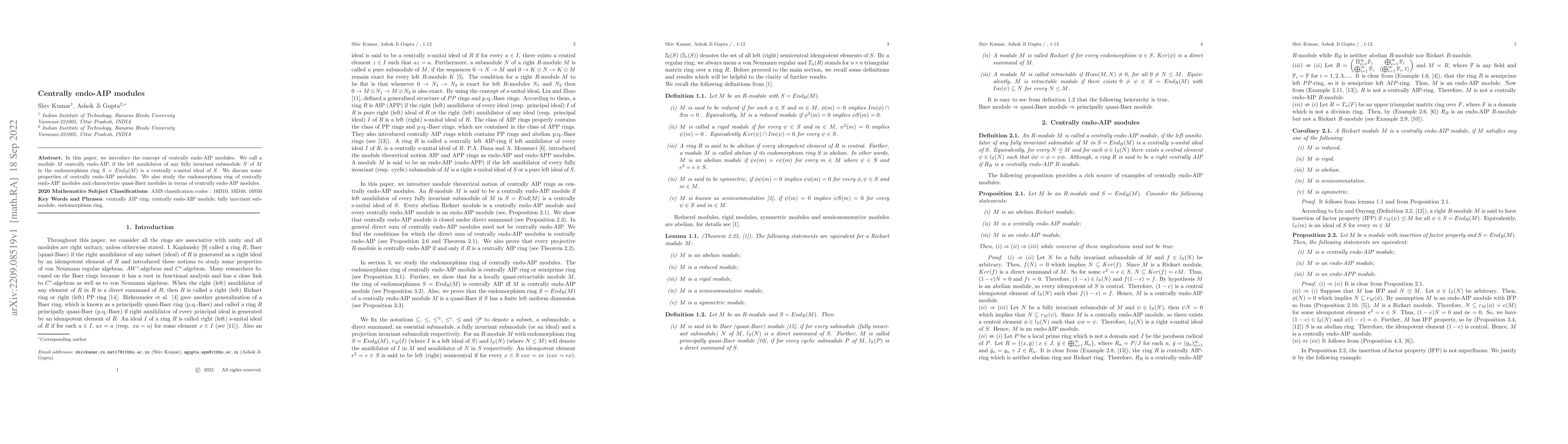 Thumbnail for Centrally endo-AIP Modules