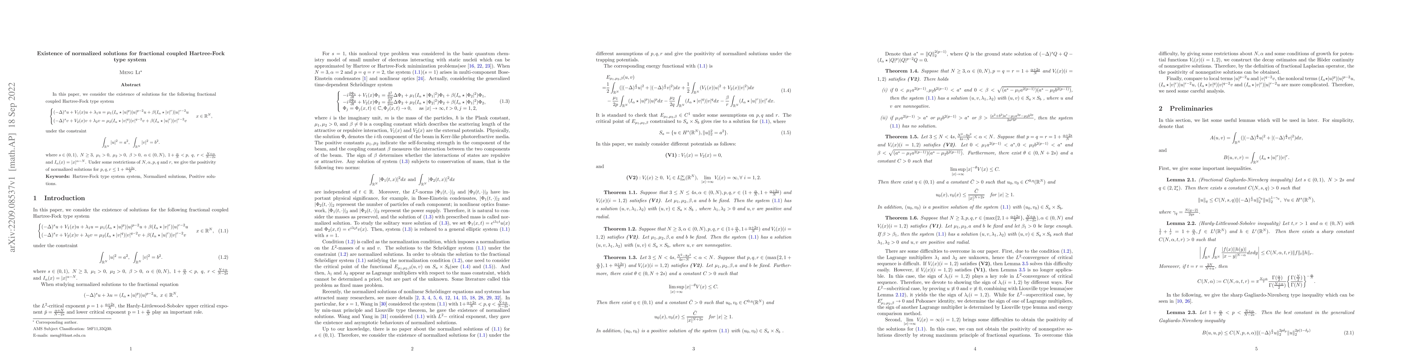 Thumbnail for Existence of normalized solutions for fractional coupled Hartree-Fock
  type system