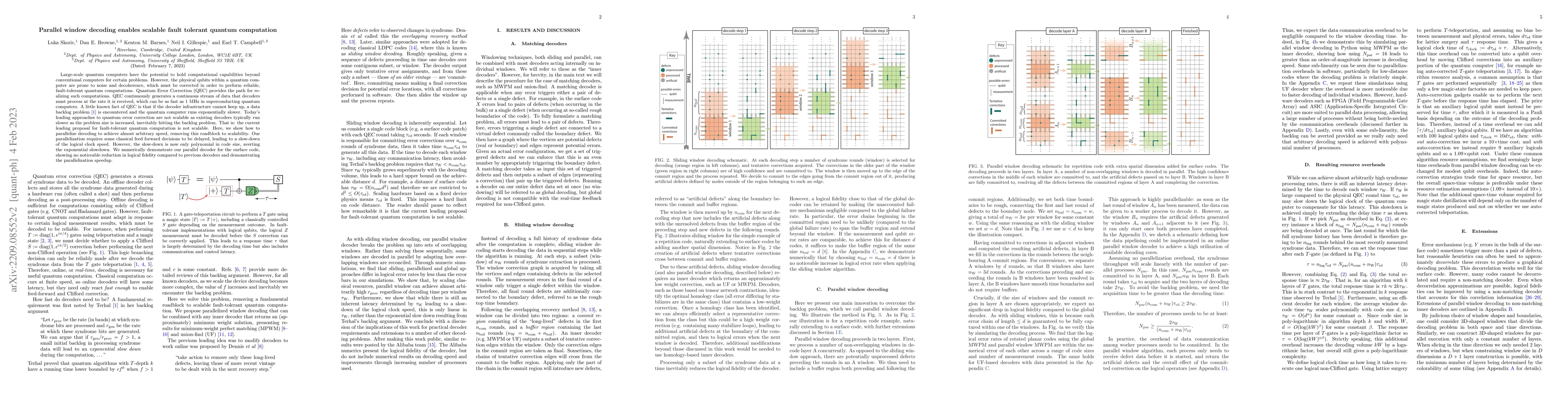 Thumbnail for Parallel window decoding enables scalable fault tolerant quantum
  computation