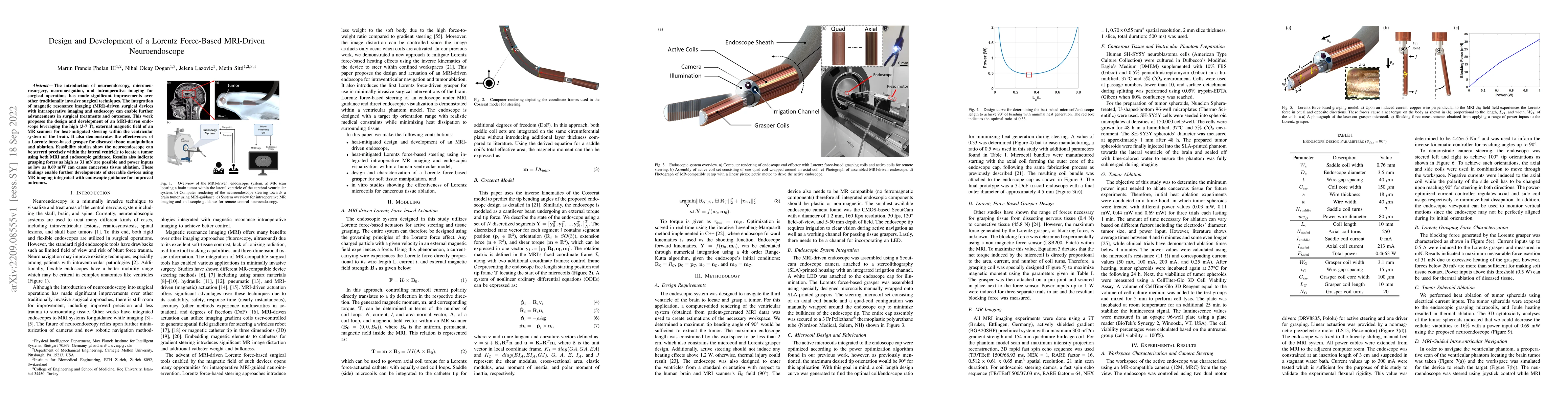 Thumbnail for Design and Development of a Lorentz Force-Based MRI-Driven
  Neuroendoscope