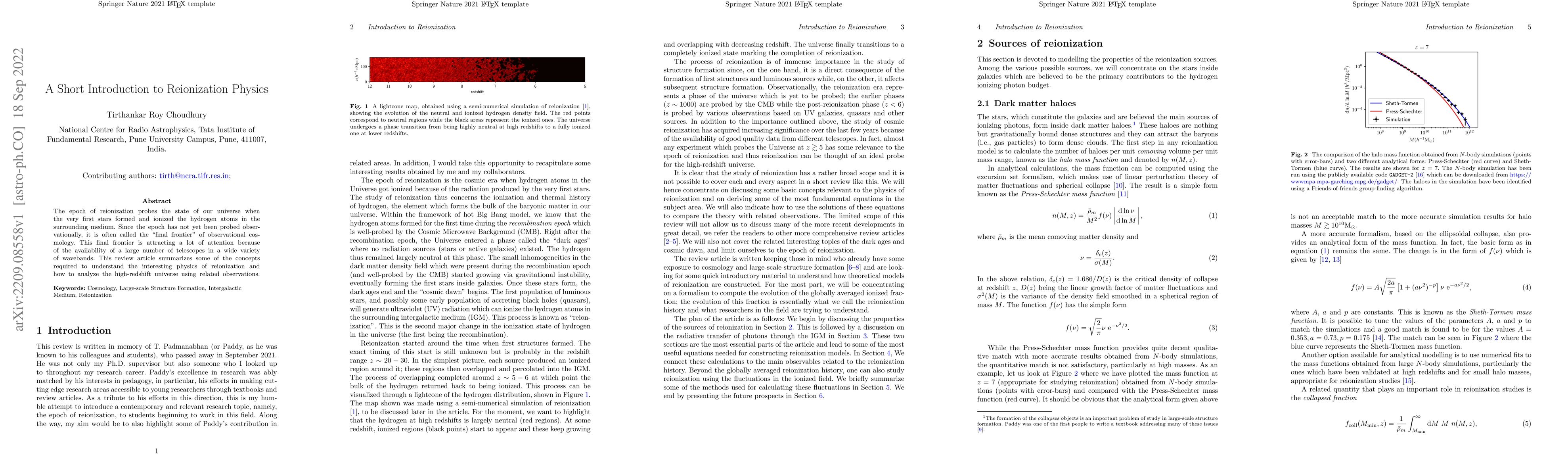 Thumbnail for A Short Introduction to Reionization Physics