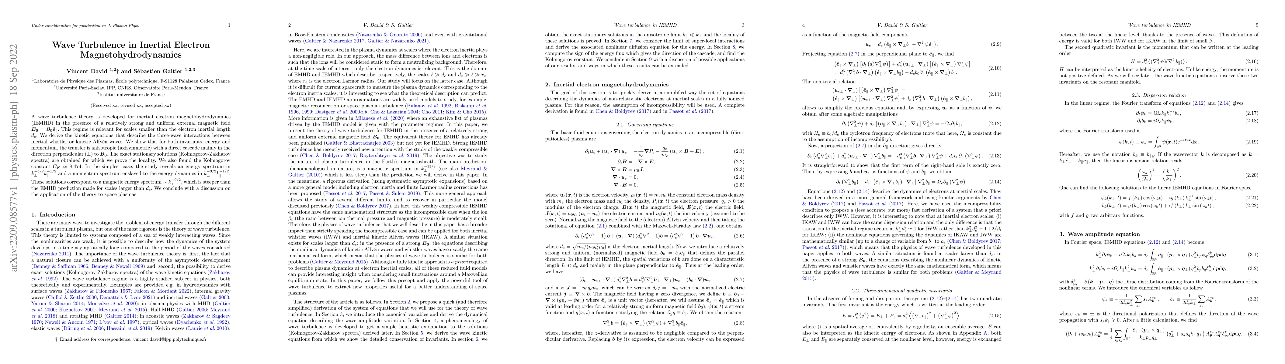 Thumbnail for Wave Turbulence in Inertial Electron Magnetohydrodynamics