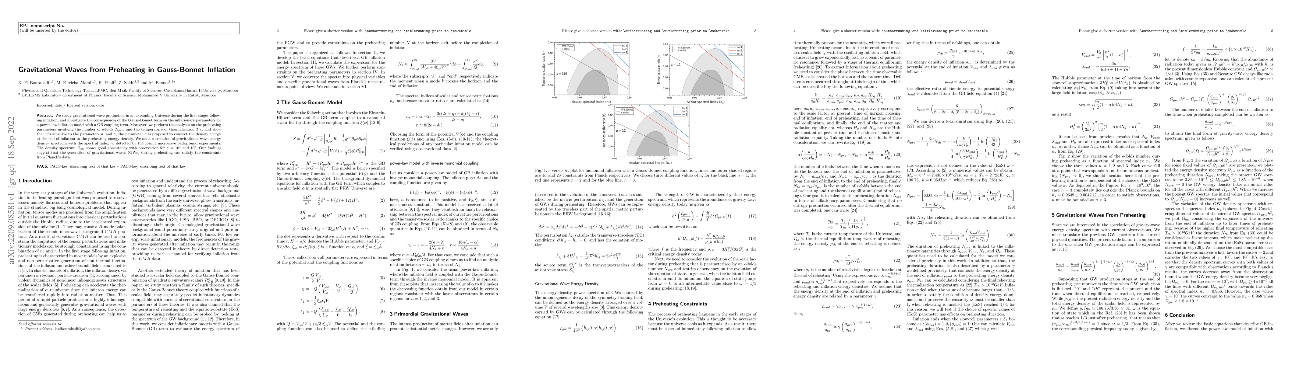Thumbnail for Gravitational Waves from Preheating in Gauss-Bonnet Inflation