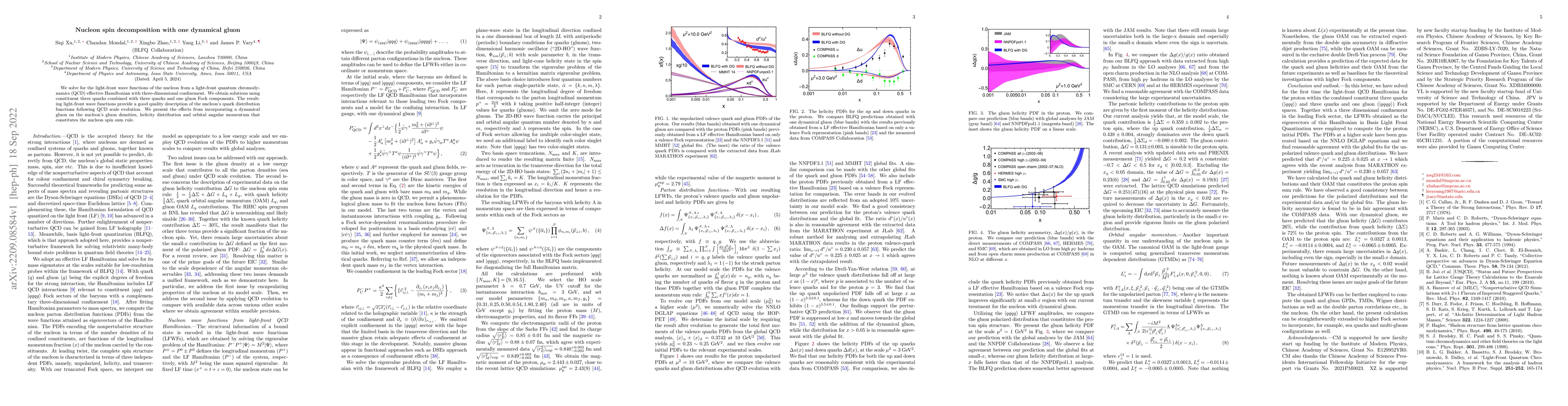 Thumbnail for Nucleon spin decomposition with one dynamical gluon