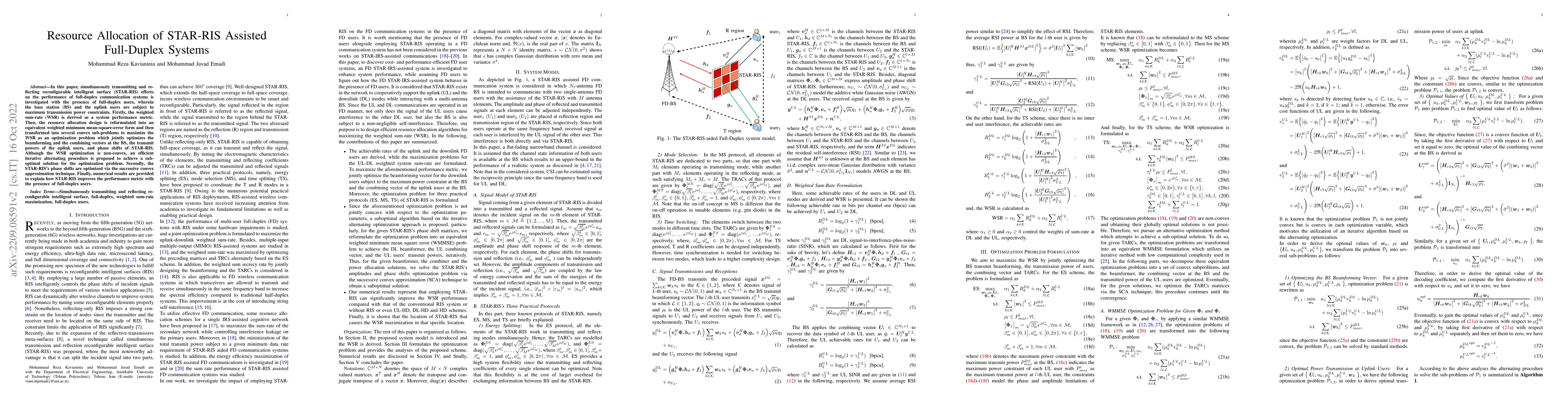 Thumbnail for Resource Allocation of STAR-RIS Assisted Full-Duplex Systems