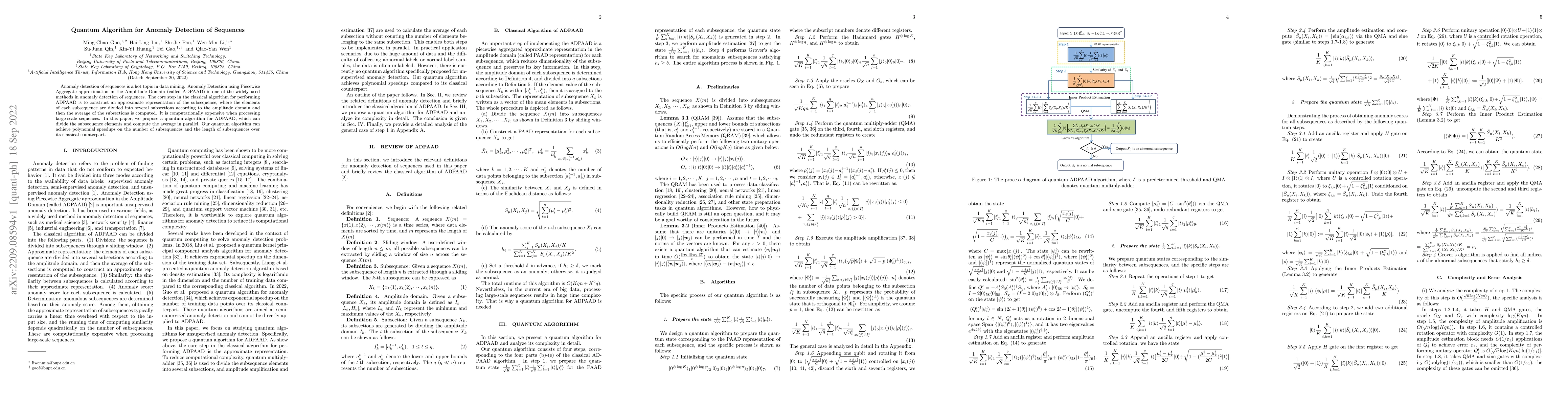Thumbnail for Quantum Algorithm for Anomaly Detection of Sequences