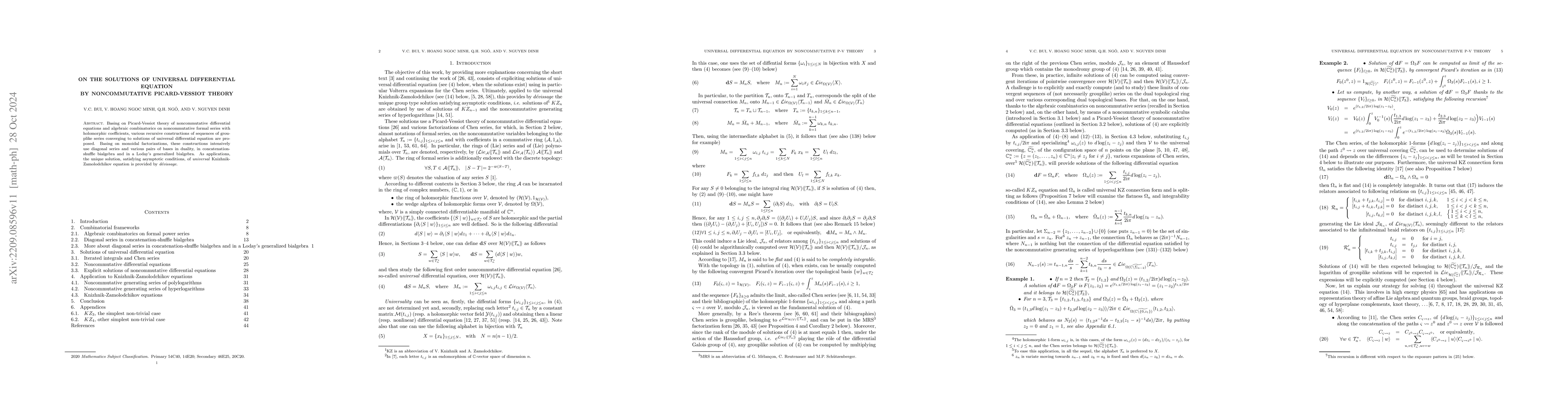 Thumbnail for On the solutions of universal differential equation by noncommutative
  Picard-Vessiot theory