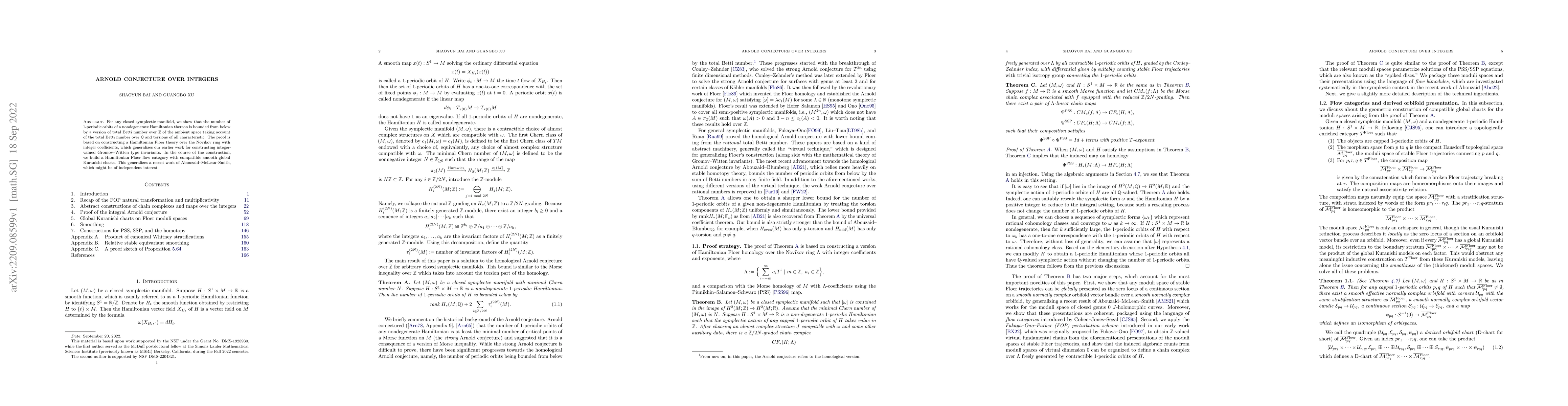Thumbnail for Arnold conjecture over integers