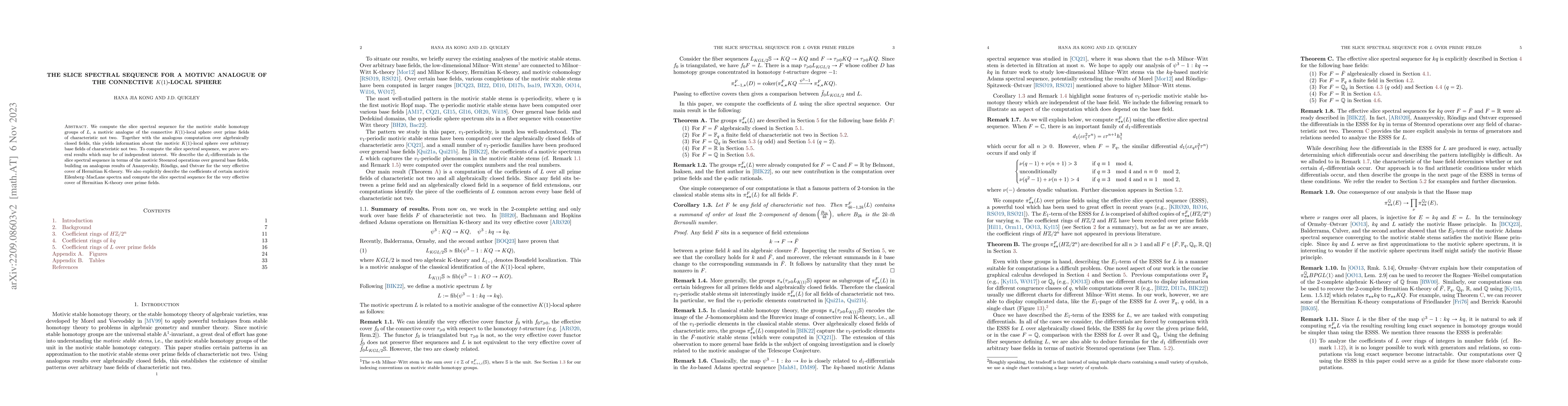 Thumbnail for The slice spectral sequence for a motivic analogue of the connective
  $K(1)$-local sphere