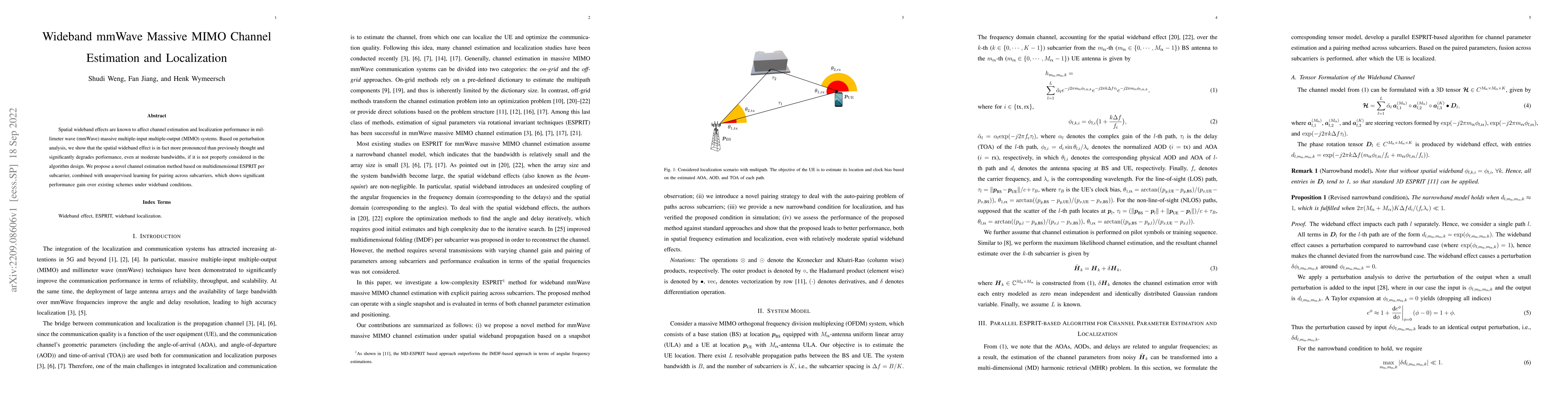 Thumbnail for Wideband mmWave Massive MIMO Channel Estimation and Localization
