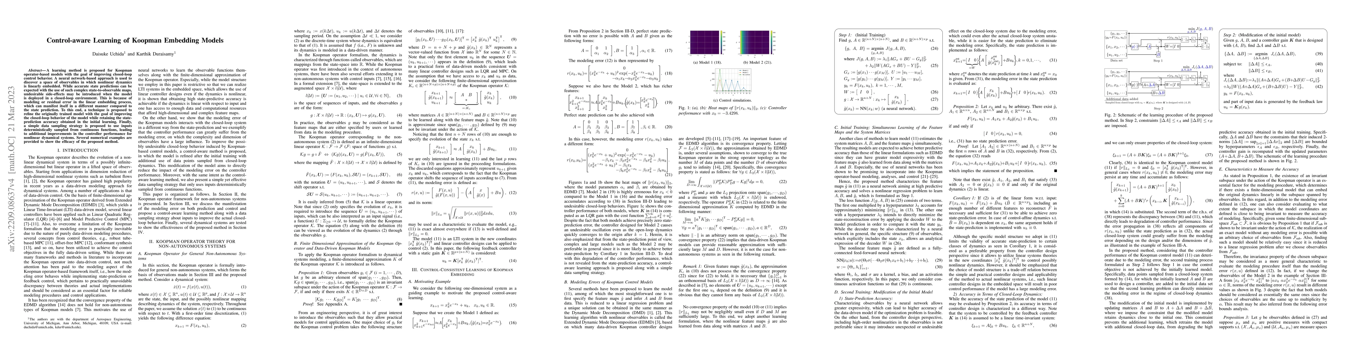 Thumbnail for Control-aware Learning of Koopman Embedding Models