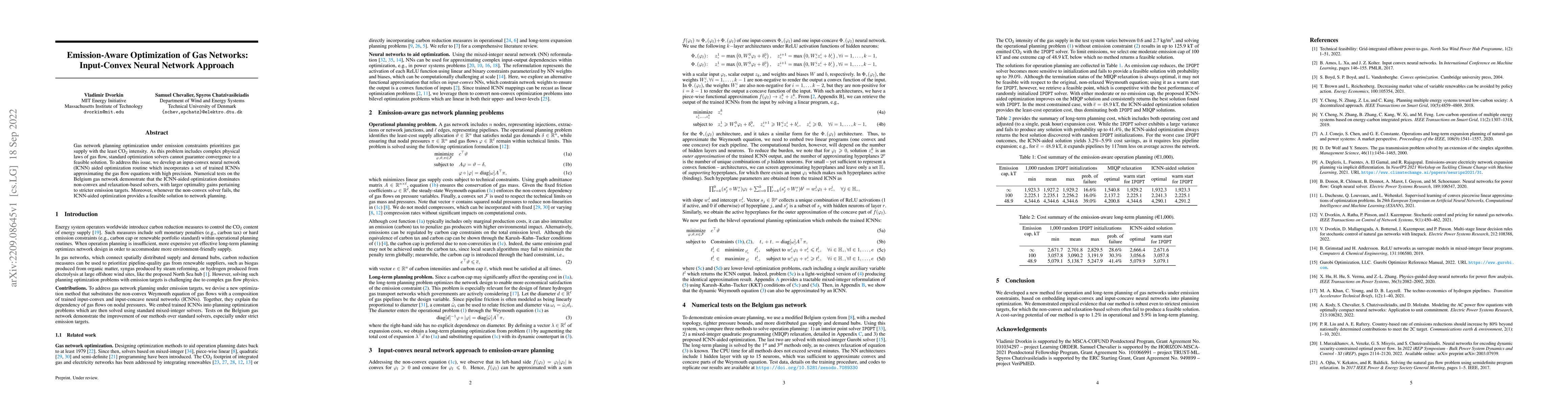 Thumbnail for Emission-Aware Optimization of Gas Networks: Input-Convex Neural Network
  Approach