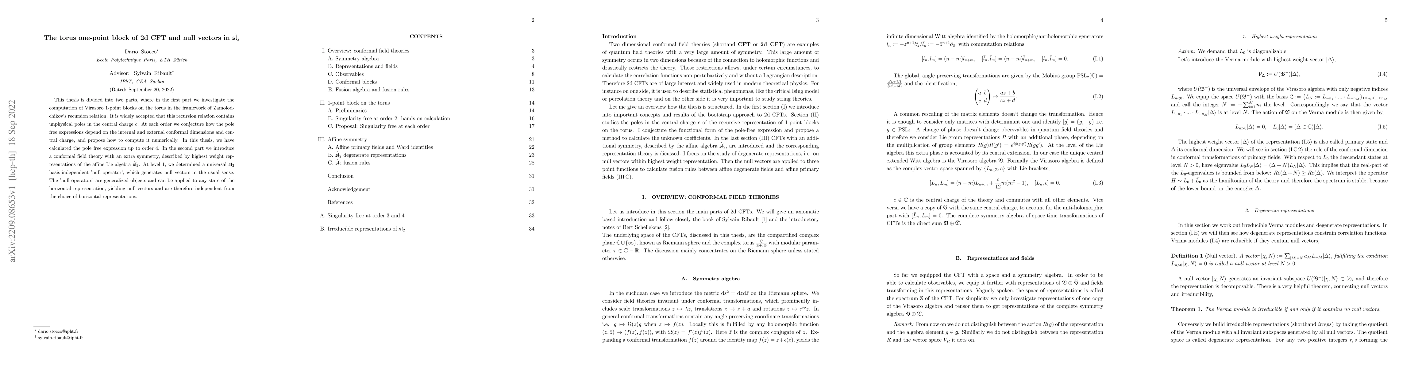 Thumbnail for The torus one-point block of 2d CFT and null vectors in
  $\hat{\mathfrak{sl_2}}$