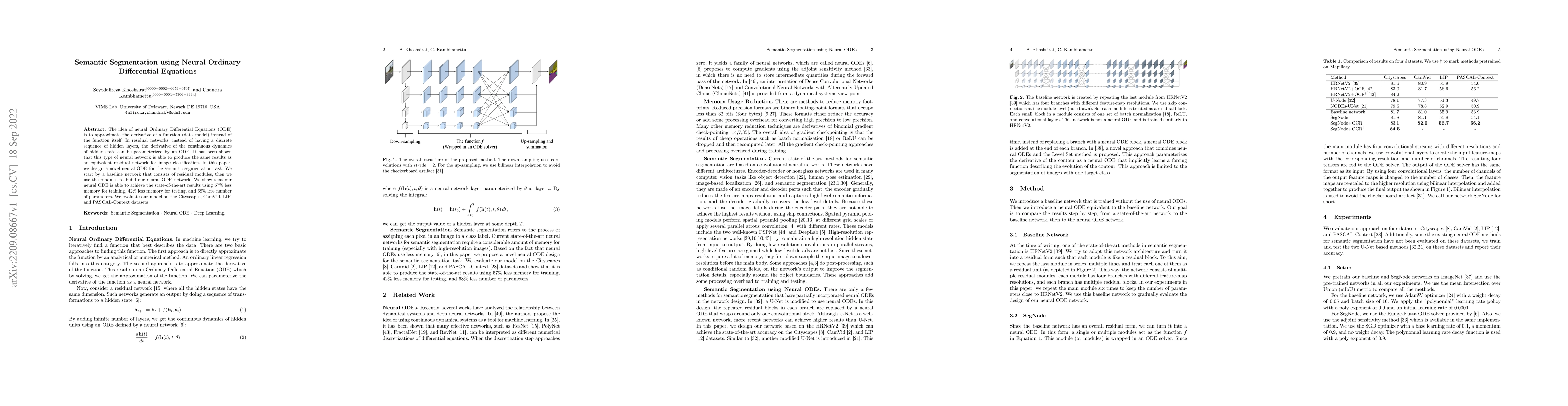 Thumbnail for Semantic Segmentation using Neural Ordinary Differential Equations