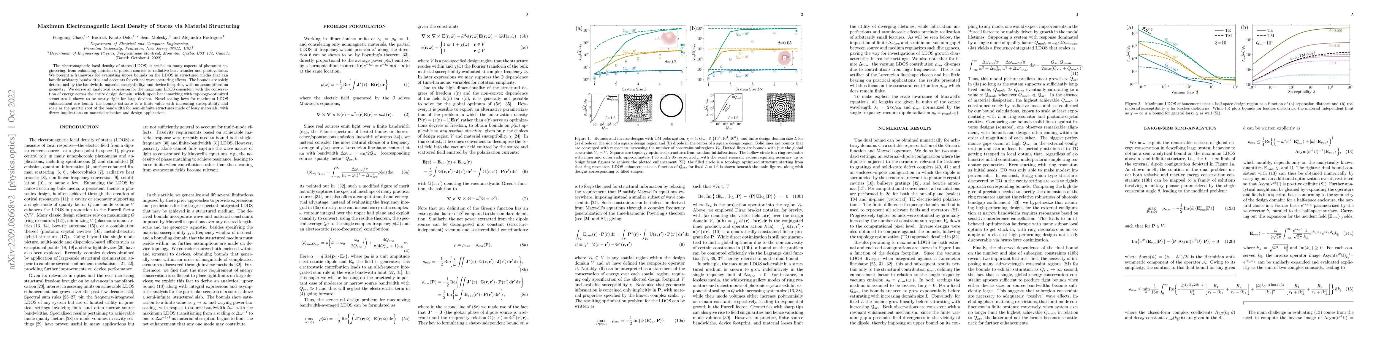 Thumbnail for Maximum Electromagnetic Local Density of States via Material Structuring