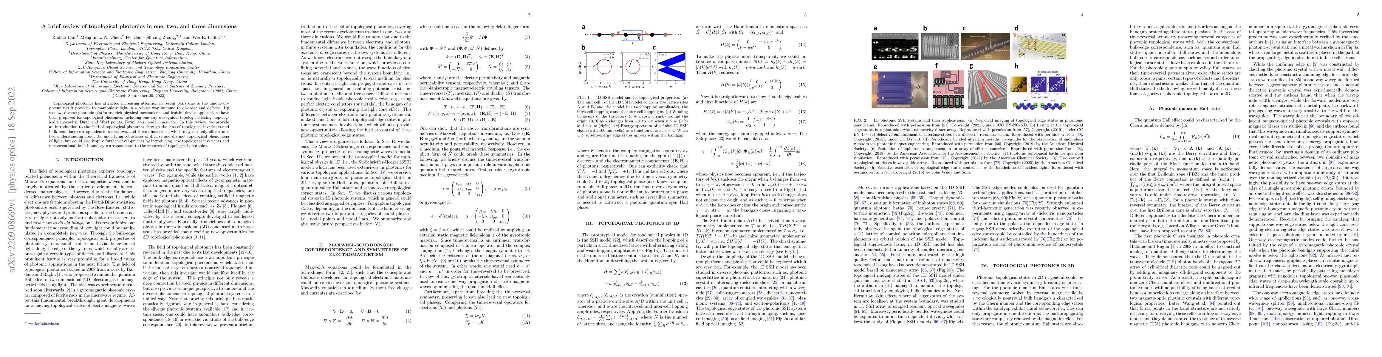 Thumbnail for A brief review of topological photonics in one, two, and three
  dimensions