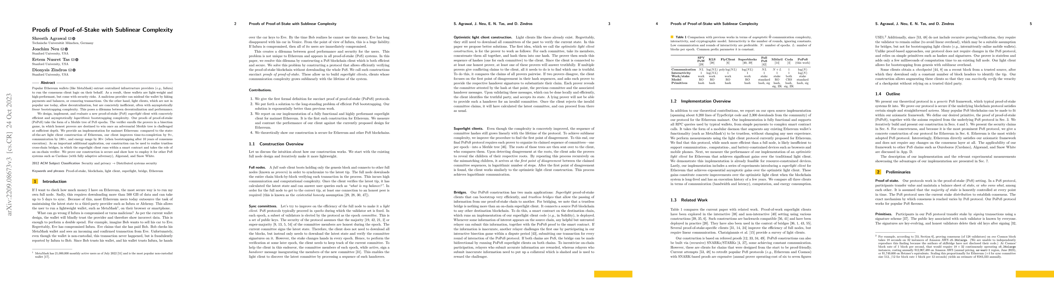 Thumbnail for Proofs of Proof-of-Stake with Sublinear Complexity