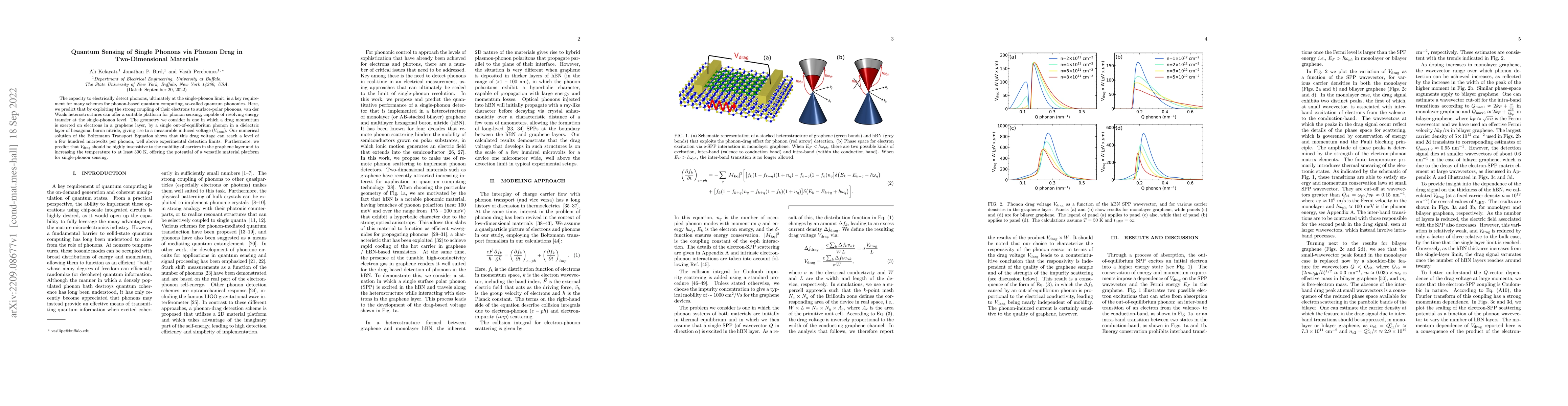 Thumbnail for Quantum Sensing of Single Phonons via Phonon Drag in Two-Dimensional
  Materials
